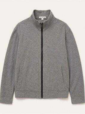 James Perse Gray Full Zip Jacket Size 3 Cotton Stretch Minimalist
